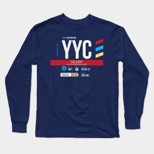 Calgary (YYC) Airport Code Baggage Tag C Long Sleeve T-Shirt